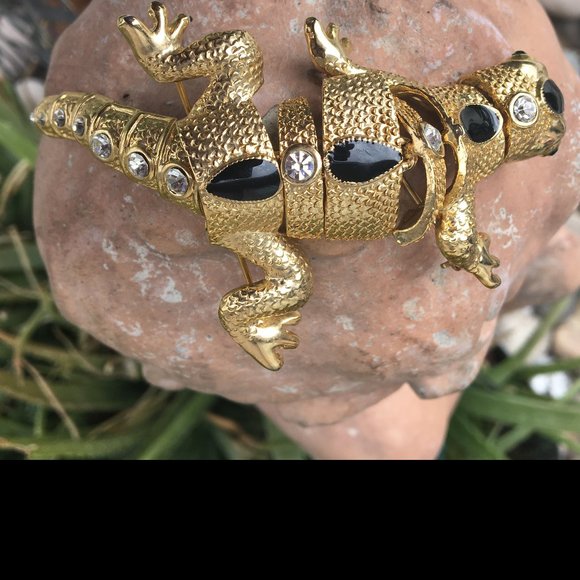 Brooch Vintage Retro Salamander Jewels Articulated - Picture 6 of 16